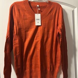 Women's V-Neck Orange Sweater